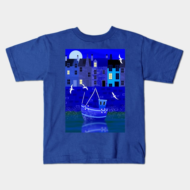 The Blue Boat Kids T-Shirt by Scratch